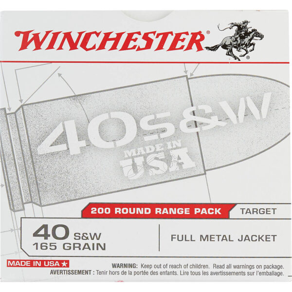 Winchester .40 S&W 165-Grain FMJ 200-round Centerfire Pistol Ammunition