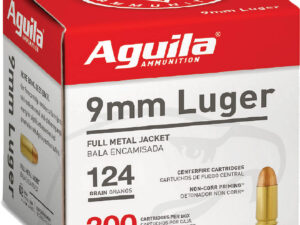 Aguila Ammunition FMJ 9mm Luger 124-Grain Pistol Ammunition